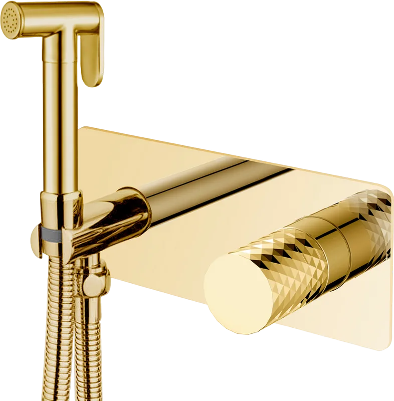 Гигиенический душ Boheme Stick 127-GG со смесителем, С ВНУТРЕННЕЙ ЧАСТЬЮ, gold, diamond gold Sancos — официальный сайт