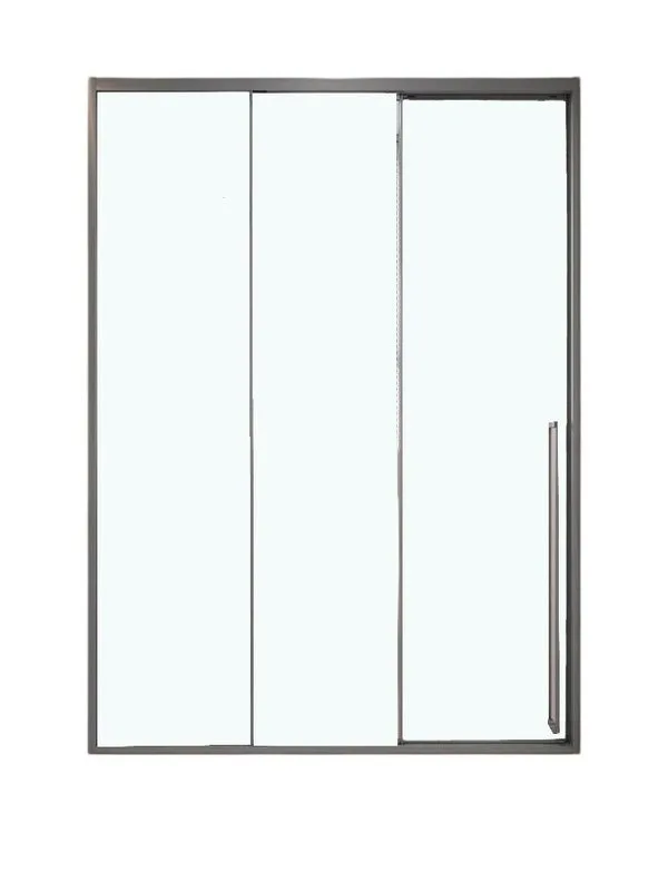 Душевая дверь в нишу Veconi Premium Prato 300 GR-L 140, профиль брашированный графит, стекло прозрач Sancos — официальный сайт