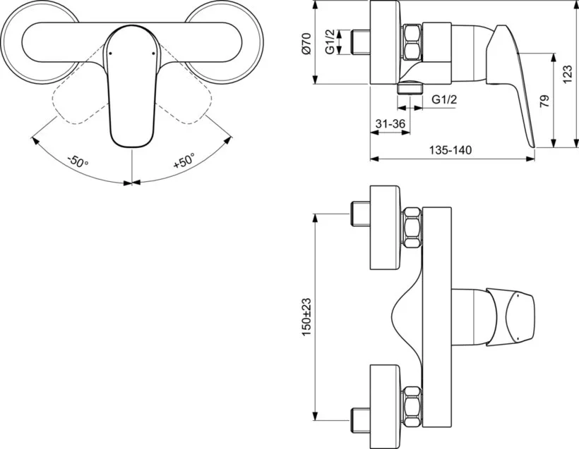 Смеситель для душа Ideal Standard Ceraflex B1720AA Sancos — официальный сайт
