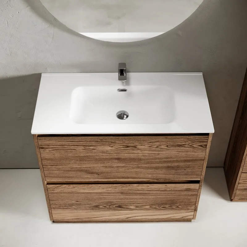 Тумба с раковиной Sancos Libra Floor 90 дуб чарльстон, белая раковина CN7002 Sancos — официальный сайт