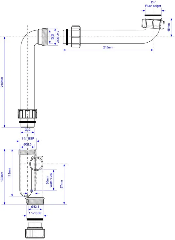 Сифон для раковины McAlpine MRCAT32-HC Sancos — официальный сайт