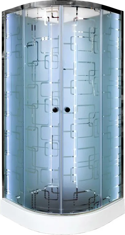 Душевая кабина DTO EM1510N 100х100, LED, профиль хром, стекло матовое с узором Sancos — официальный сайт