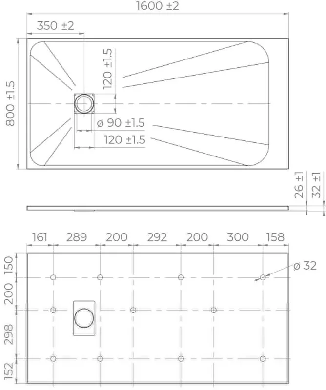 Поддон для душа RGW TSS W 160x80 Sancos — официальный сайт