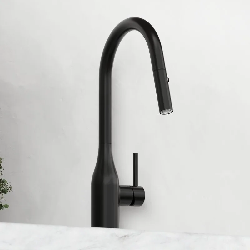 Смеситель для кухни Sancos Grand SC4002MB с вытяжным изливом, черный матовый Sancos — официальный сайт