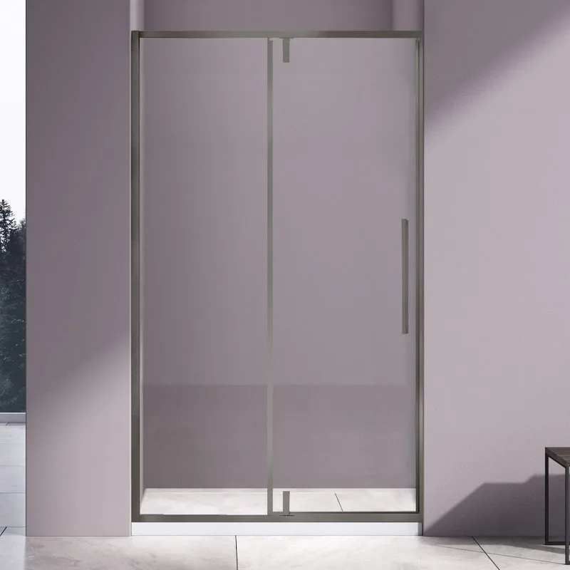 Душевая дверь в нишу Vincea Slim-N VDP-4SN100CLGM 100x195, профиль вороненая сталь Sancos — официальный сайт