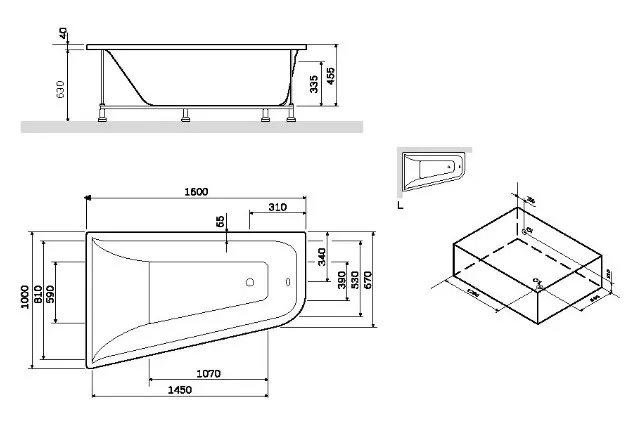 Акриловая ванна AM.PM Spirit V2.0 W72A-160L100W-A2 без опоры 160x100 см, угловая, левая, пристенная Sancos — официальный сайт