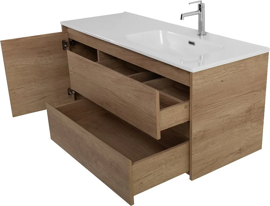 Тумба под раковину без столешницы BelBagno Kraft 120 R, 2 ящика, дверца, rovere nebrasca nature Sancos — официальный сайт