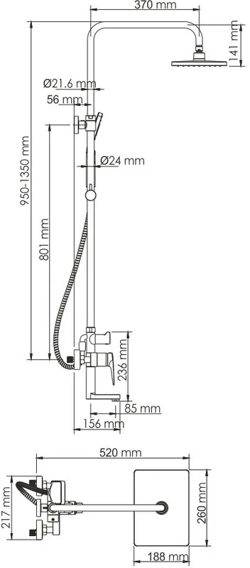 Душевая стойка Wasserkraft Wiese A18401 Sancos — официальный сайт
