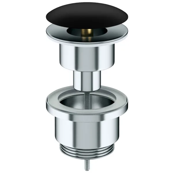 Донный клапан Ceramicanova, click-clack, черный матовый, 70003MBnc Sancos — Оригинал