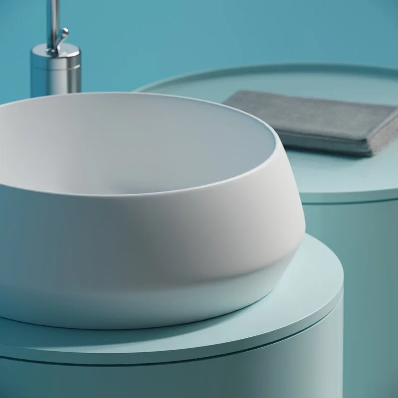 Раковина накладная Ceramicanova Maya круглая 40 см цвет белый матовый CN12004MW Sancos — официальный сайт