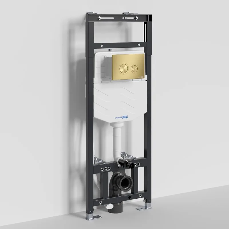 Система инсталляции для унитазов Wasserkraft Alme 15TLT.010.ME.MG01, с кнопкой смыва матовое золото Sancos — официальный сайт