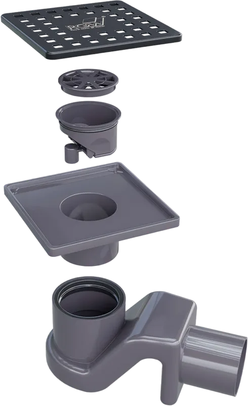 Душевой трап RGW Shower Drain SDR-14, 11х11 см, черный Sancos — официальный сайт