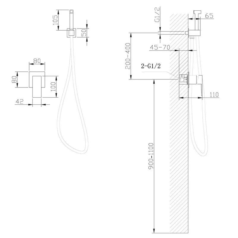 Гигиенический душ Abber Daheim AF8225W, со смесителем, С ВНУТРЕННЕЙ ЧАСТЬЮ, матовый белый Sancos — официальный сайт
