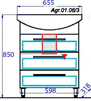 Тумба под раковину без столешницы Aqwella Allegro 65 с 3 ящиками Sancos — официальный сайт