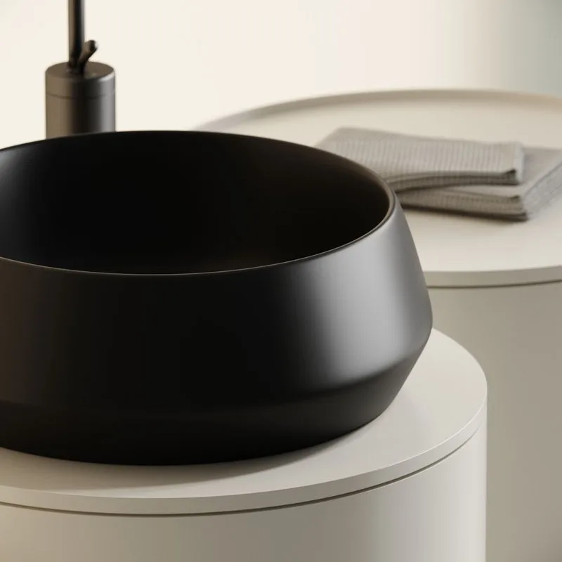Раковина накладная Ceramicanova Maya круглая 40 см цвет черный матовый CN12004MB Sancos — официальный сайт