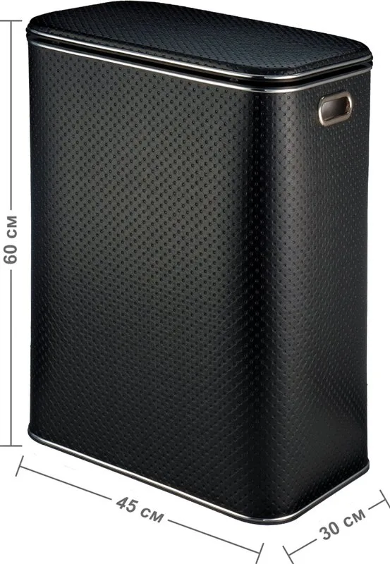 Корзина для белья Geralis PBH-S черная, хром, большая Sancos — официальный сайт