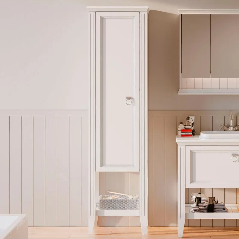 Шкаф-пенал для ванной VitrA Valarte Valarte 55 матовый белый L Sancos — официальный сайт