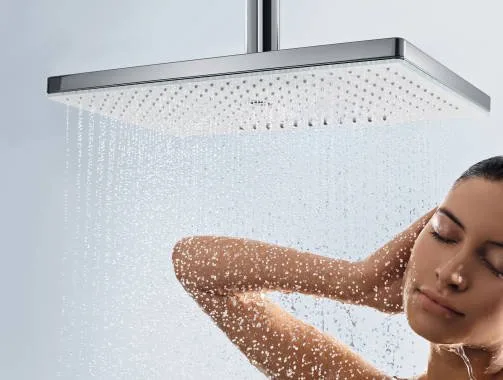Верхний душ Hansgrohe Rainmaker Select 460 24004400 белый - хром Sancos — официальный сайт