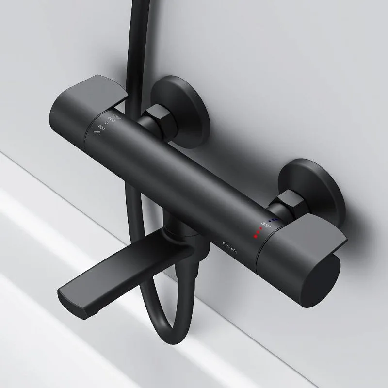 Термостатический смеситель AM.PM X-Joy F85A50022, для ванны с душем, черный Sancos — официальный сайт