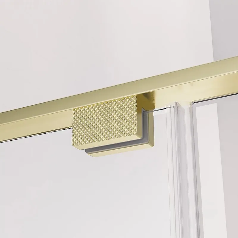 Душевая дверь в нишу Veconi Premium Alassio G 130x200, профиль брашированное золото, стекло прозрачн Sancos — официальный сайт
