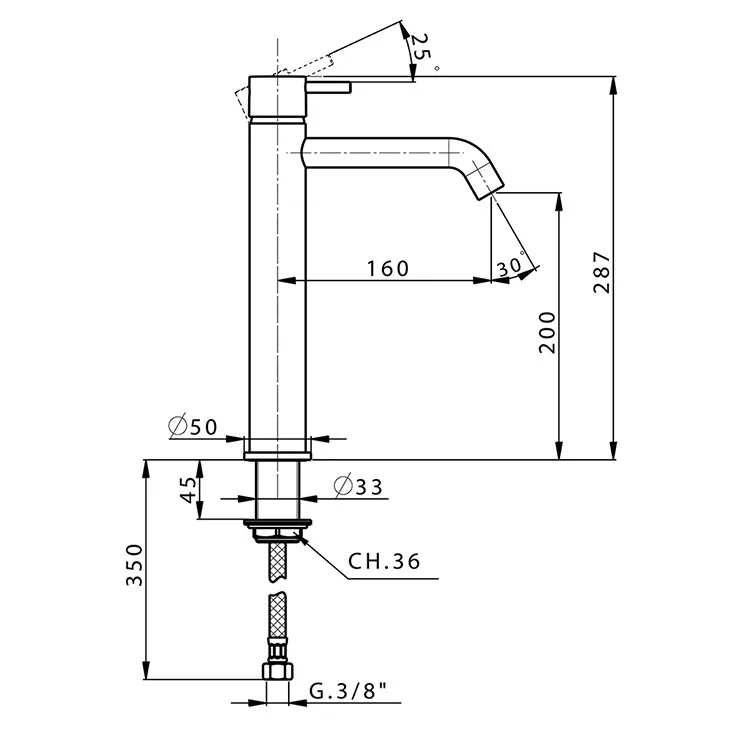 Смеситель для раковины Cisal Less New LN00354040 черный матовый Sancos — официальный сайт