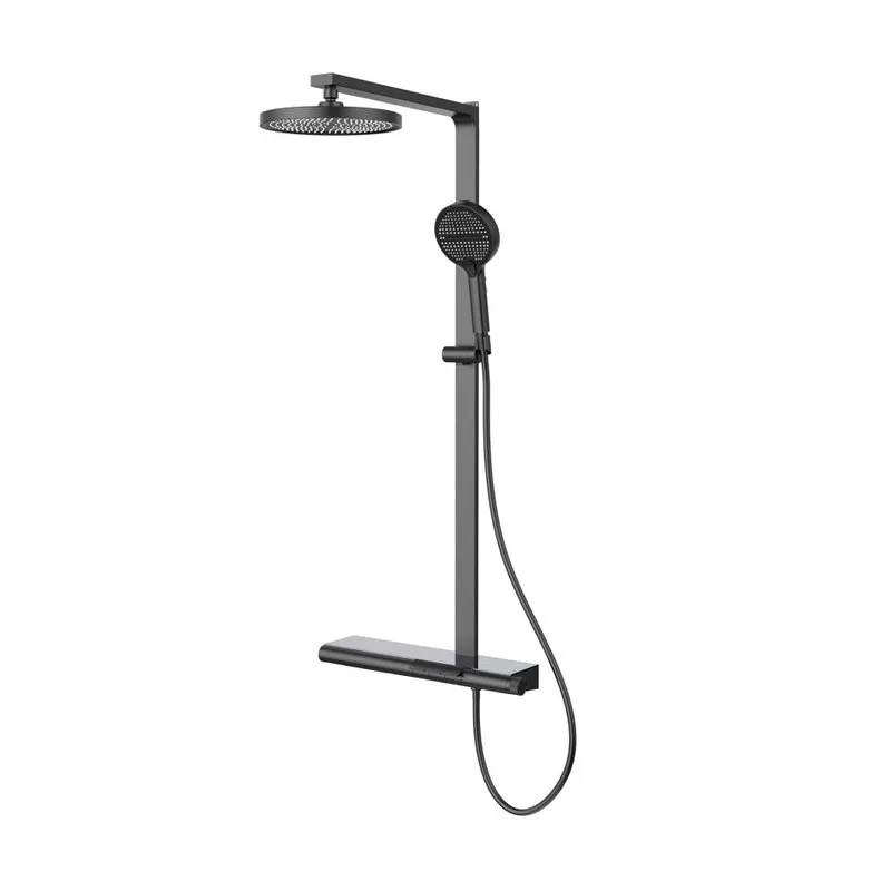 Душевая стойка Vincea Aspire VSFS-4AS1GM, с изливом, вороненая сталь Sancos — официальный сайт