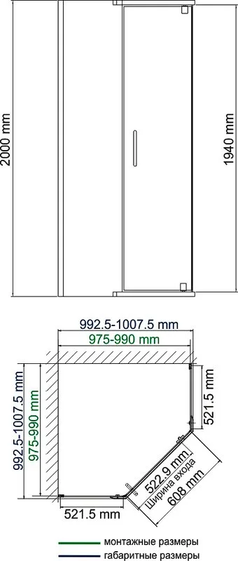 Душевой уголок Wasserkraft Leine 35P38 100x100 см, профиль серебристый, стекло прозрачное Sancos — официальный сайт