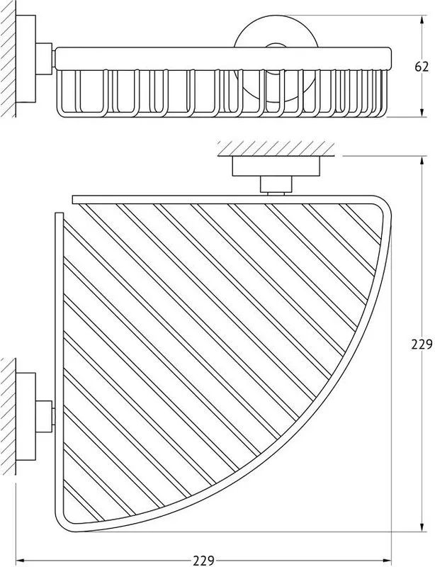 Полка Artwelle Harmonie HAR 021 угловая, 23 см Sancos — официальный сайт