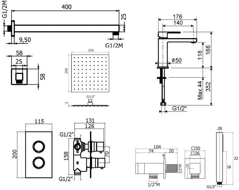 Комплект для ванной Plumberia Selection Tag KITTGT18QCR53 С ВНУТРЕННЕЙ ЧАСТЬЮ, хром Sancos — официальный сайт