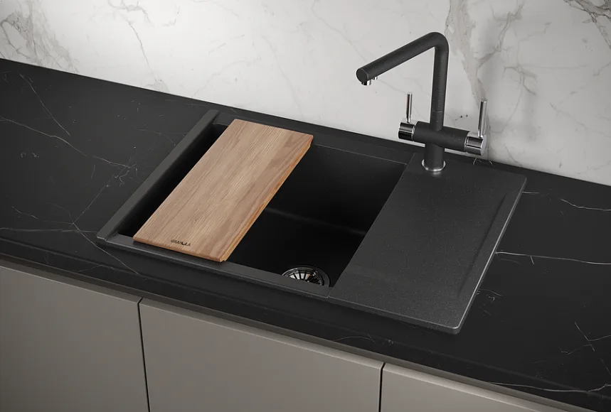 Мойка кухонная Granula Estetica 7003, черный Sancos — официальный сайт