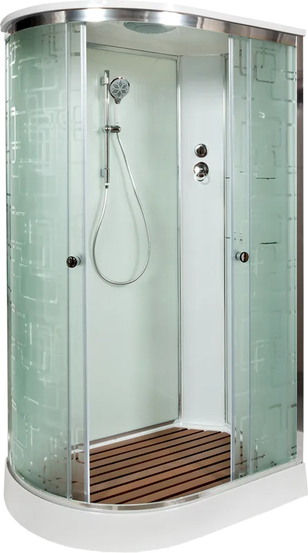 Душевая кабина DTO EM1511R 110х80, профиль хром, стекло матовое с узором Sancos — официальный сайт