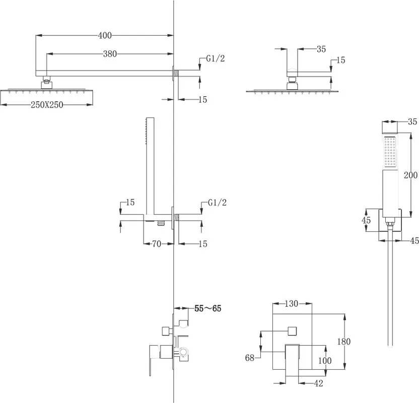Душевой комплект Abber Daheim AF8219B, С ВНУТРЕННЕЙ ЧАСТЬЮ, черный матовый Sancos — официальный сайт