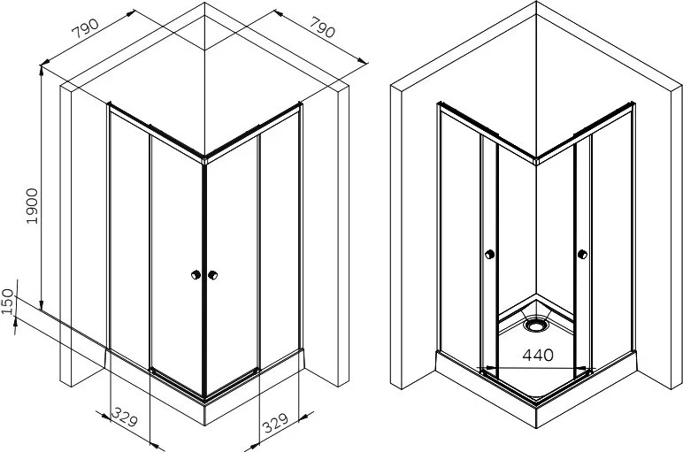 Душевой уголок AM.PM X-Joy W94G-403-8080-МТ1К 80х80 см Sancos — официальный сайт