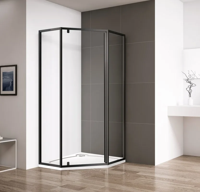 Душевой уголок Cezares Eco O-P-1 90x90, профиль матовый черный, стекло прозрачное Sancos — официальный сайт