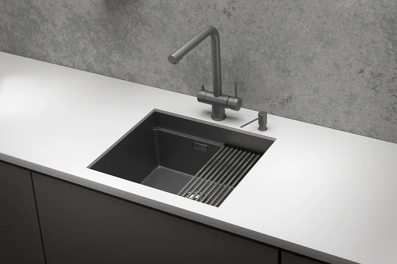 Мойка кухонная Granula Kitchen Space 5045U, графит матовый Sancos — официальный сайт