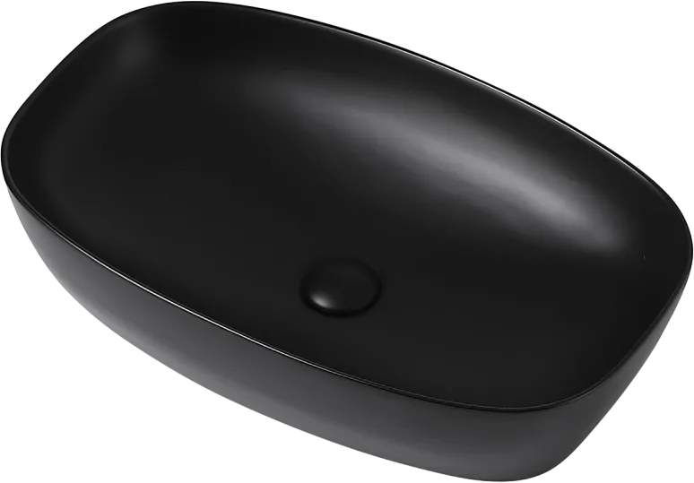 Накладная раковина Abber Rechteck AC2206MB матовая черная Sancos — официальный сайт