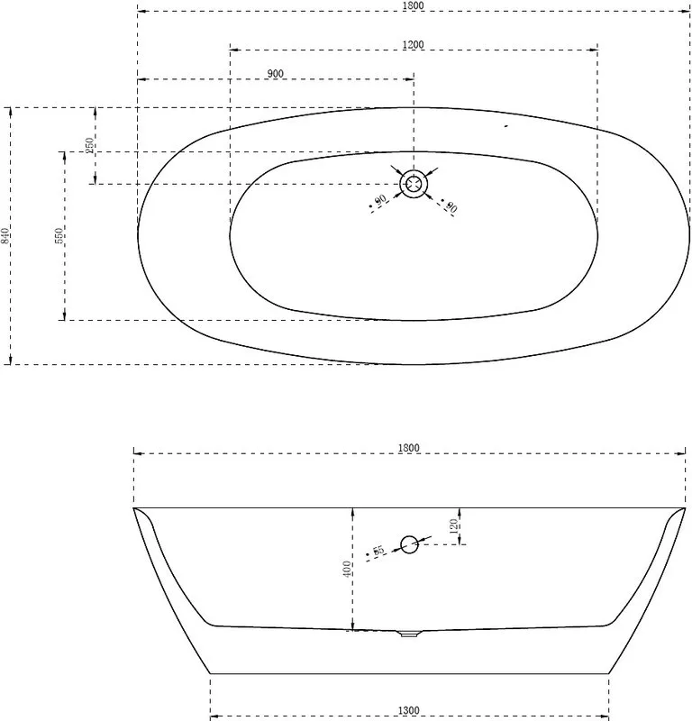 Акриловая ванна Abber AB9205 180x85 см, отдельностоящая, белая, овальная, с каркасом, со сливом-пере Sancos — официальный сайт
