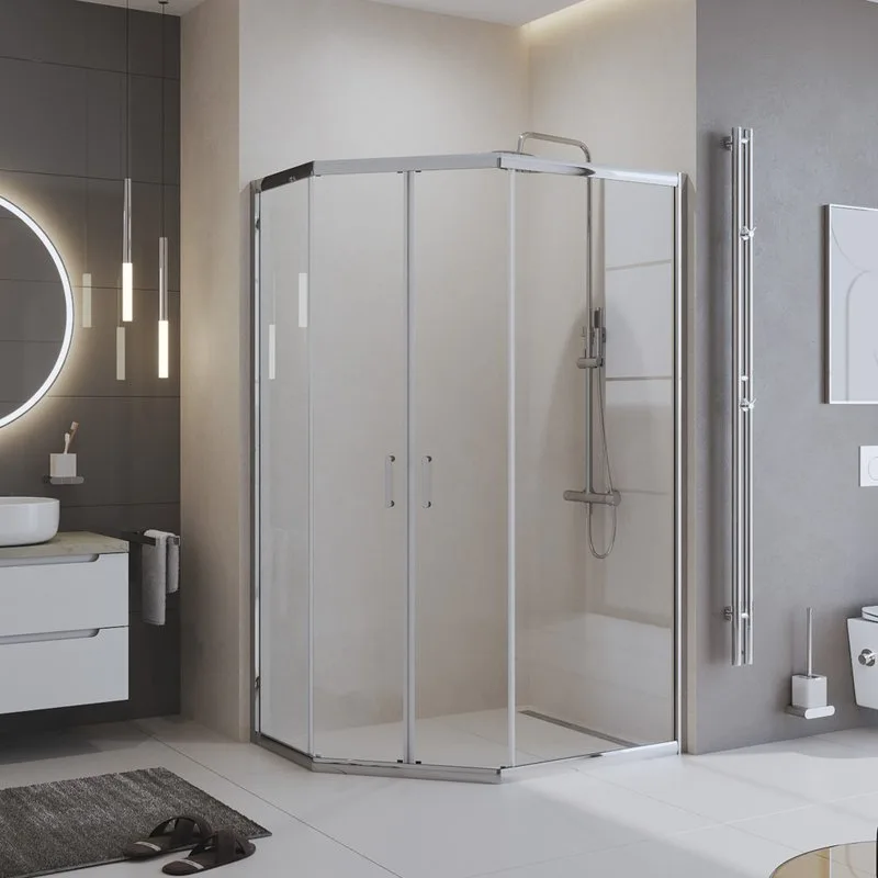 Душевой уголок BelBagno Uno 195 PH 2 120/90  C Cr стекло прозрачное Sancos — официальный сайт