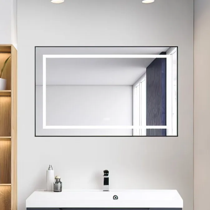 Зеркало BelBagno Kraft SPC-KRAFT-1085-685-TCH-WARM-NERO черное, с подогревом Sancos — официальный сайт