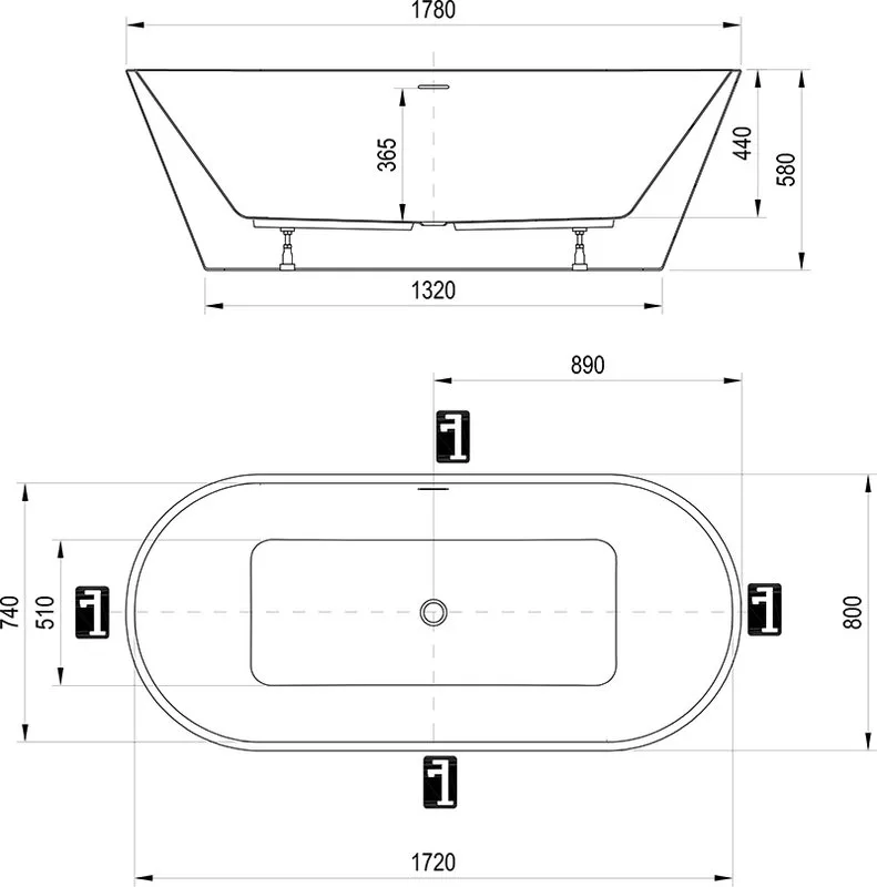 Акриловая ванна Ravak Solo 180x80 см, отдельностоящая, белая, овальная, на ножках Sancos — официальный сайт