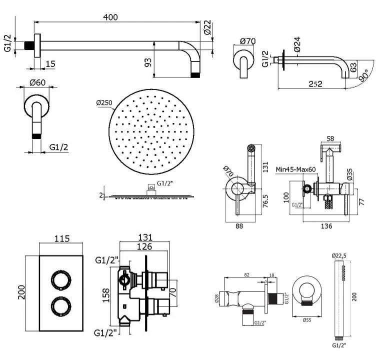 Комплект для ванной Plumberia Selection Ixo KITZXOT19QCR260 С ВНУТРЕННЕЙ ЧАСТЬЮ, хром Sancos — официальный сайт