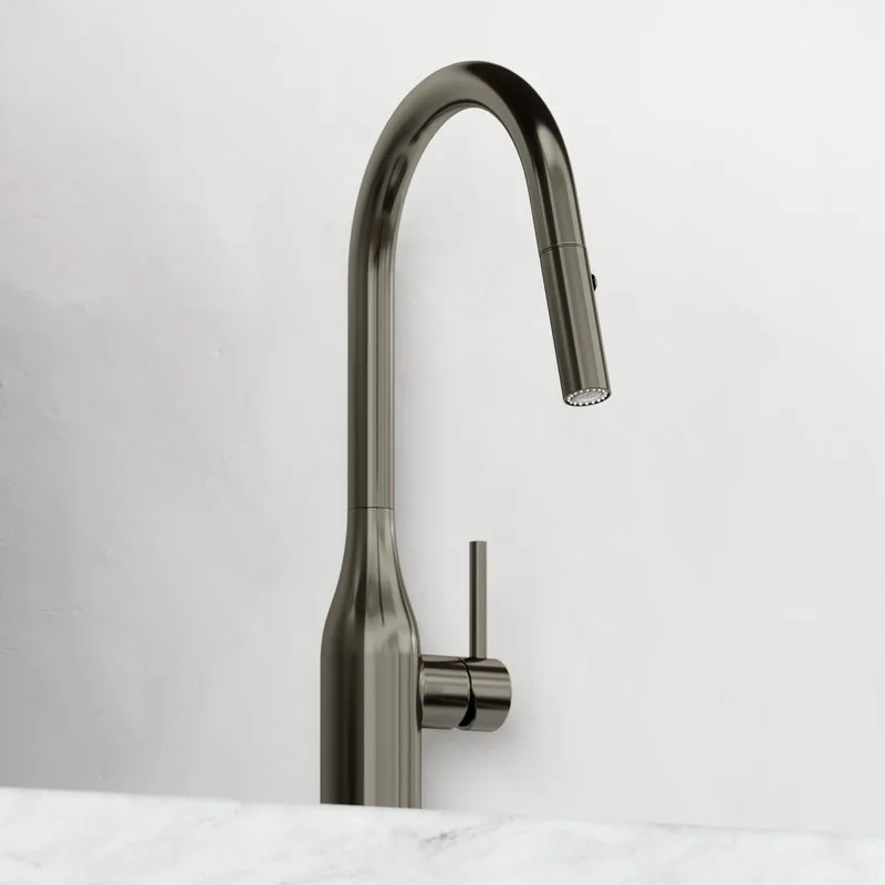 Смеситель для кухни Sancos Grand SC4002GG с вытяжным изливом, вороненая сталь Sancos — официальный сайт