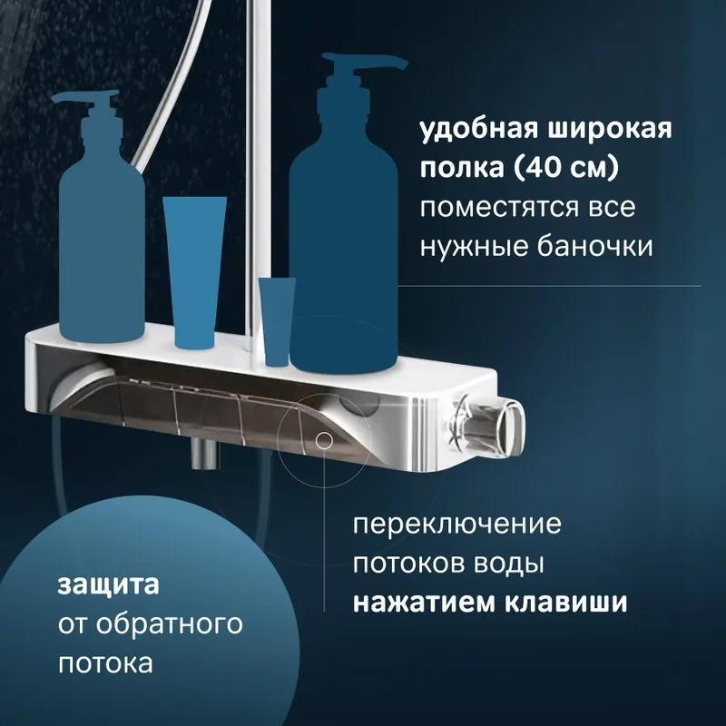 Душевая стойка AM.PM Func F078F700, хром Sancos — официальный сайт