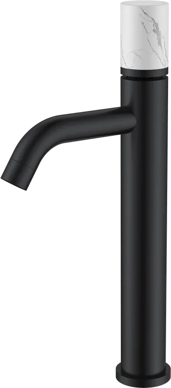 Смеситель для раковины Boheme Stick 122-B-MR-W черный, белый мрамор Sancos — официальный сайт