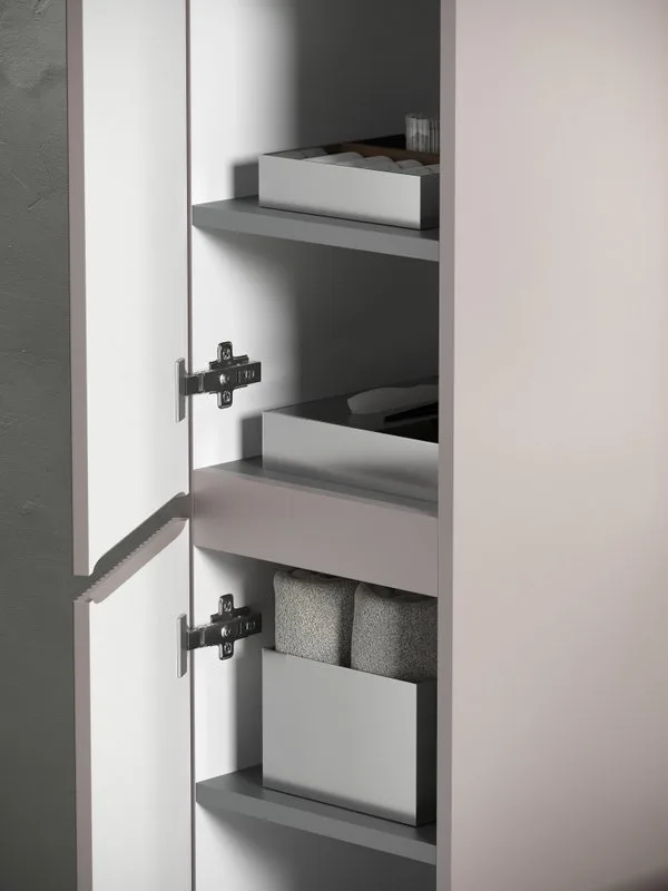 Шкаф-пенал для ванной Sancos Snob T 35 см, универсальный, Doha soft (пыльная роза) Sancos — официальный сайт