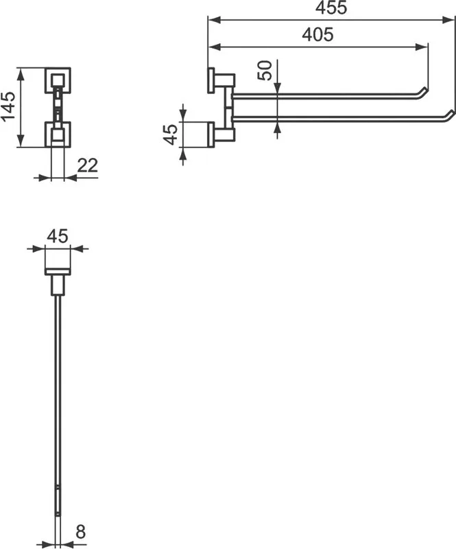 Полотенцедержатель Ideal Standard Iom Square E2200AA двойной Sancos — официальный сайт