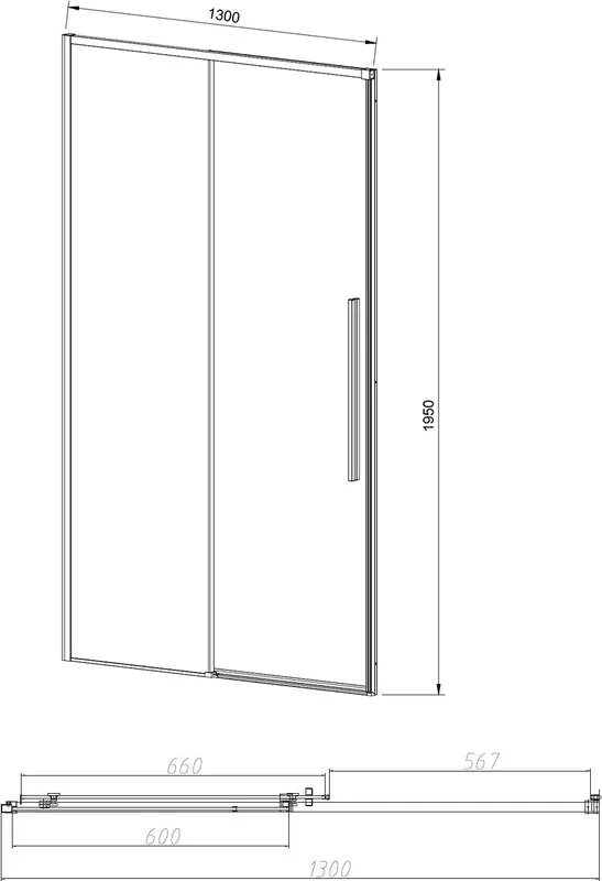 Душевая дверь в нишу Vincea Slim-N VDS-4SN130CL 130 см, профиль хром Sancos — официальный сайт