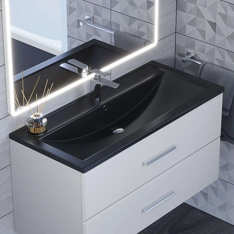 Мебельная раковина Uperwood Foster Quartz 291030046 100 см, матовая черный, уголь Sancos — официальный сайт
