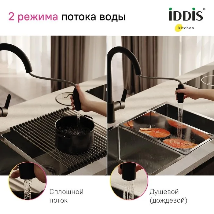 Смеситель для кухни IDDIS Cuba CUBBLP0i05 черный Sancos — официальный сайт