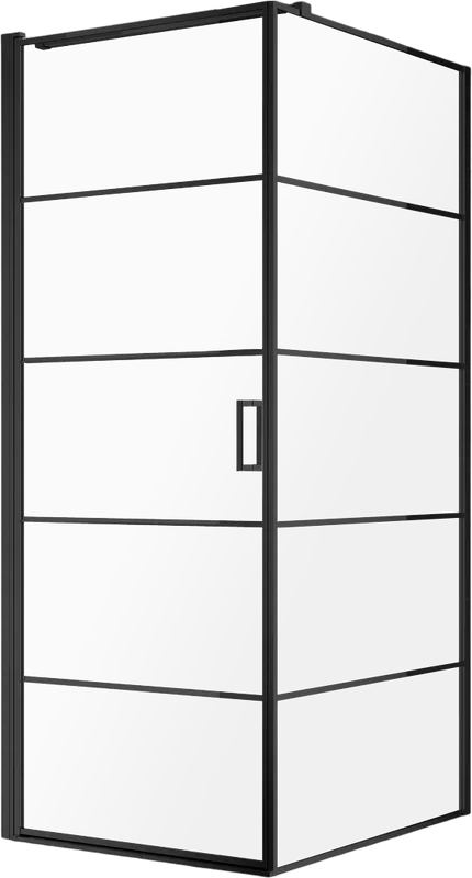 Душевой уголок AQUAme AQM5215-LH-8 80х80, профиль черный матовый Sancos — официальный сайт